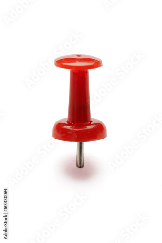 close up of a pushpin on white background