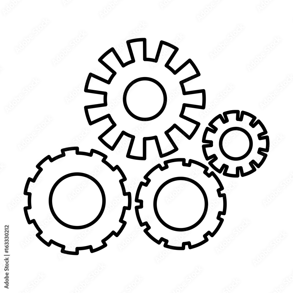 monochrome silhouette with pinions set vector illustration monochrome silhouette with pinions set vector illustration