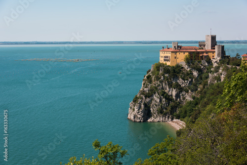 Karst rocks overlooking the sea. The beauty of the North Adriatic coast