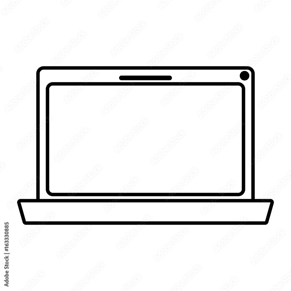 monochrome silhouette of laptop computer vector illustration monochrome silhouette of laptop computer vector illustration