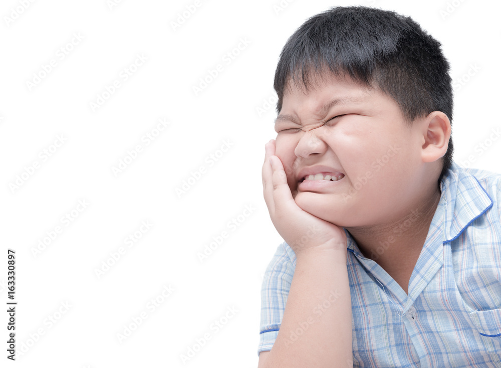 Suffering from toothache. Obese fat boy suffering from toothache Suffering from toothache. Obese fat boy suffering from toothache