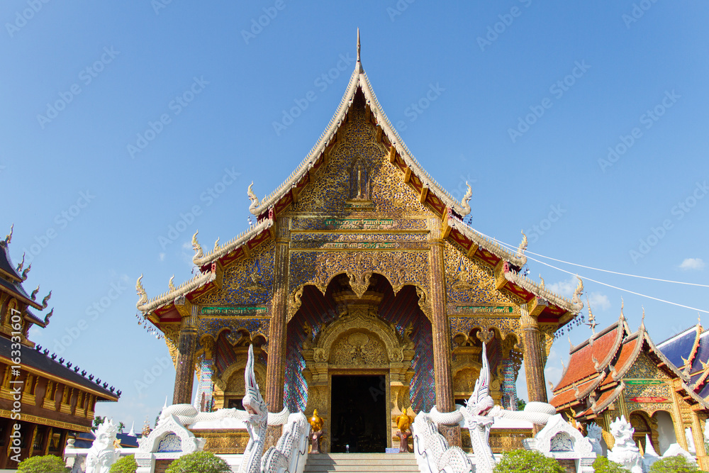 Chiang Mai in the northern Thailand:23 December 2016: church  in  Ban Den  temple,Thailand architecture,Mae Taeng District ,Chiang Mai ,Thailand