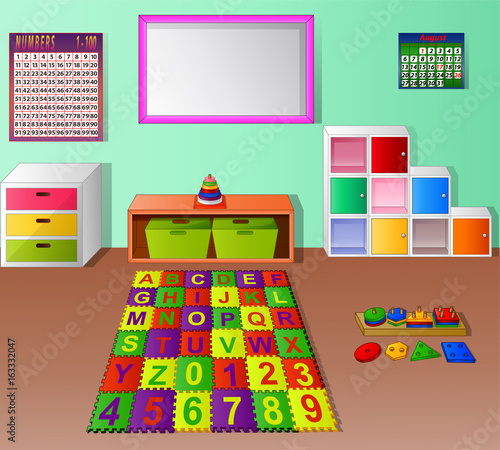 Preschool kindergarten classroom cartoon