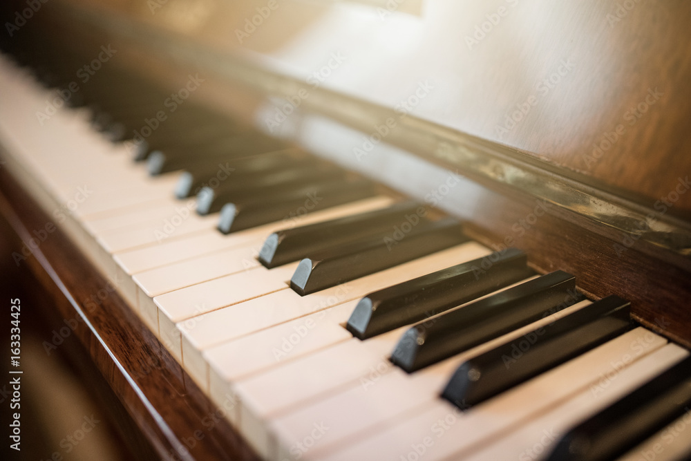 Detail of piano keyboard