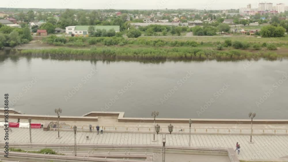Winter-summer river and embankment Time lapse Winter-summer river and embankment Time lapse