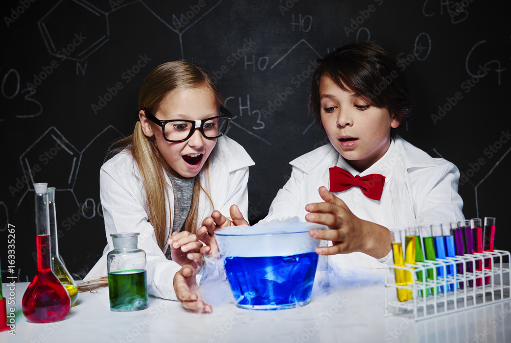 Chemical magic in school laboratory Chemical magic in school laboratory