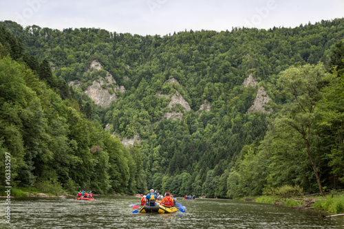 Rafting on the Dunajec river in the Pieniny National Park.Poland