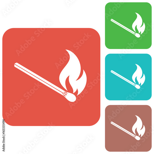 Match fire icon vector