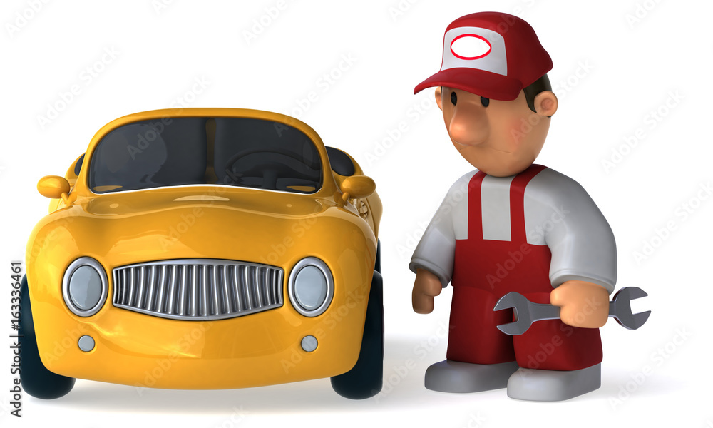 Fun mechanic - 3D Illustration Fun mechanic - 3D Illustration