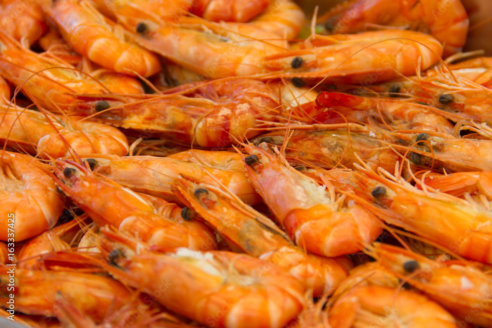 Shrimp baked in a tray Shrimp baked in a tray