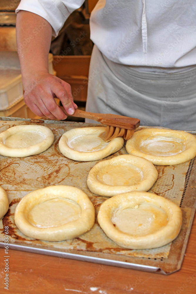 Czech traditional baked. Traditional moravian kolache. Process of makin.