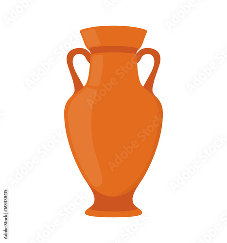 Ancient pottery, vase, jar, amphora. Made in cartoon flat style photo