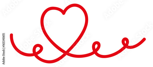 Handgemaltes Herz mit Schweif, Liebe und Verbundenheit