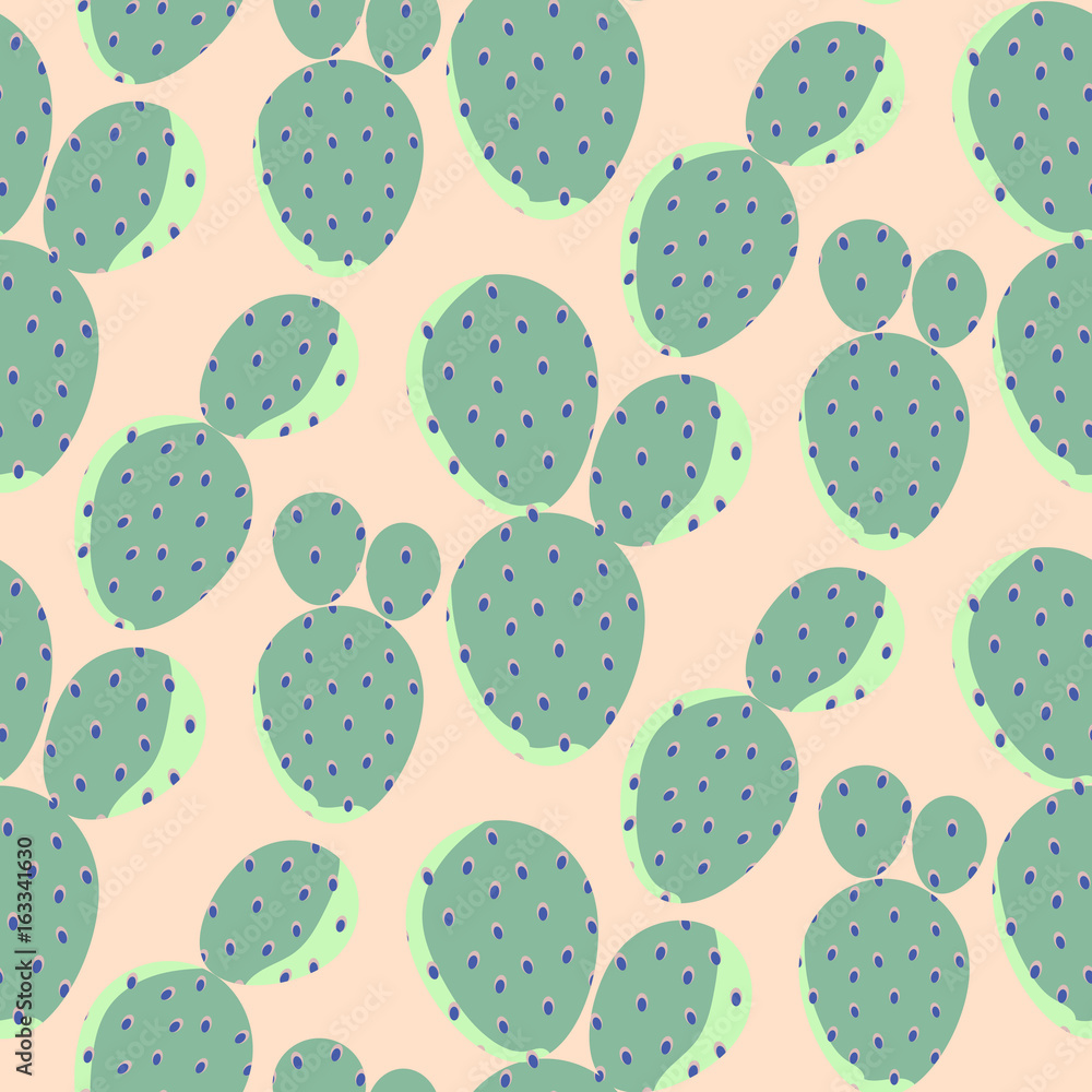 Cactuses green on pink vector seamless pattern. Abstract desert nature textile print. Cacti ornament for wallpaper, fabric and apparel. Cactuses green on pink vector seamless pattern. Abstract desert nature textile print. Cacti ornament for wallpaper, fabric and apparel.