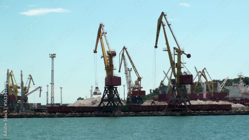 Work of cranes in seaport. HD 1920x1080 Video Clip Work of cranes in seaport. HD 1920x1080 Video Clip