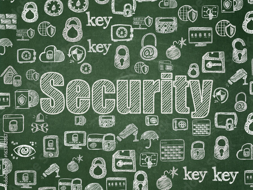 Security concept: Security on School board background
