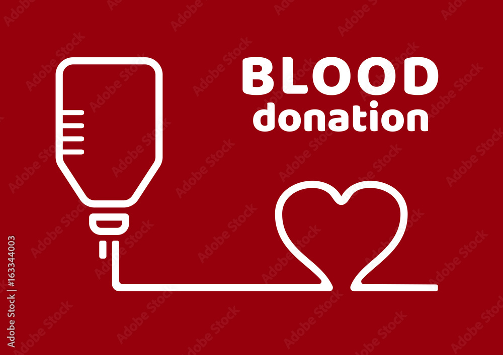 Blood donation. Black and red poster on the World Blood Donor Day. Vector illustration Blood donation. Black and red poster on the World Blood Donor Day. Vector illustration