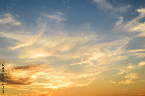 Sunset in sky and cloud, beautiful colorful twilight time ,Abstract background.
