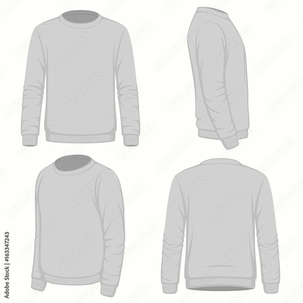 Front, back and side views of blank hoodie sweatshirt. Isolated on ...