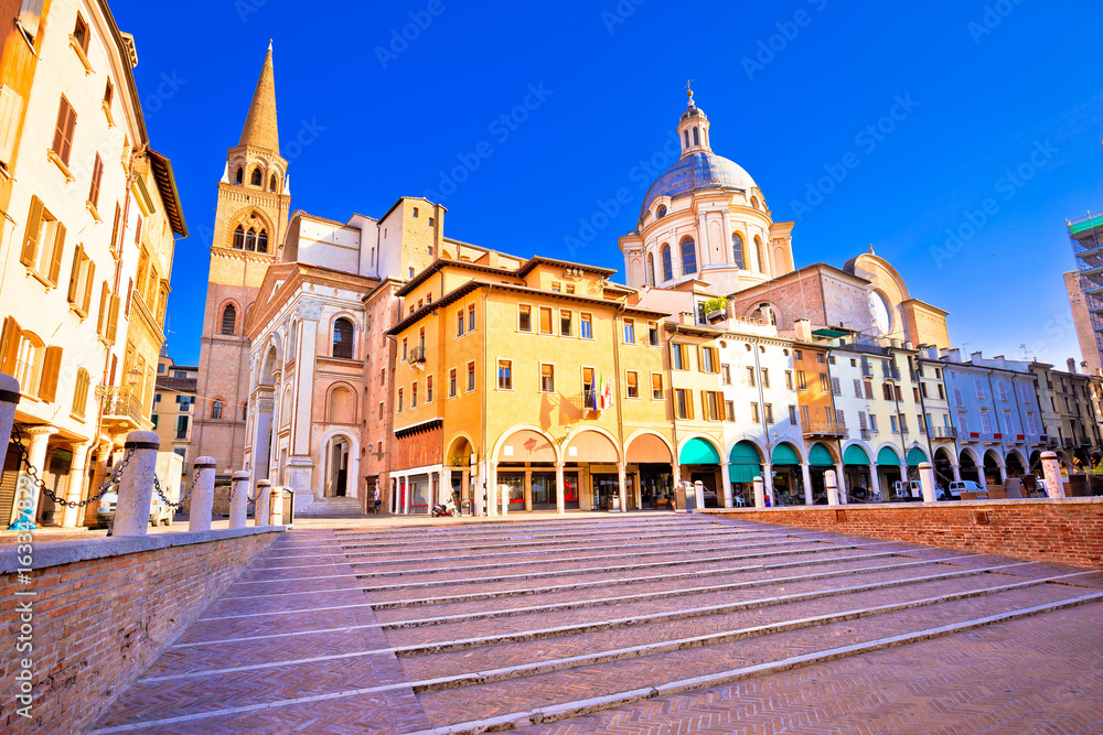 Mantova city Piazza delle Erbe view