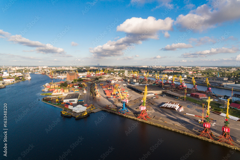 Fototapeta premium Port of Kaliningrad, top view
