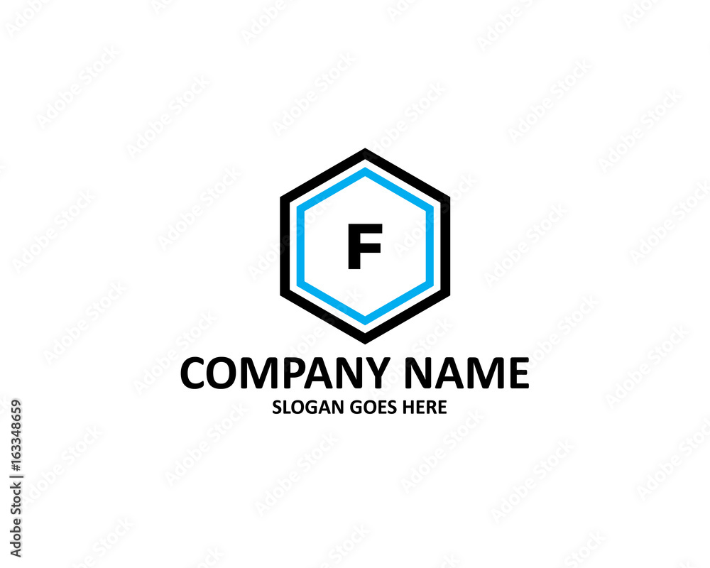 f letter hexagon logo f letter hexagon logo