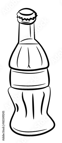 Cartoon image of Bottle Icon. Coke drink symbol. An artistic freehand picture.