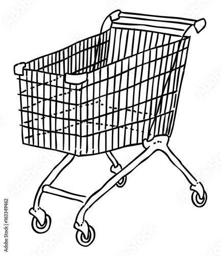Cartoon image of Cart Icon. Shopping symbol. An artistic freehand picture.