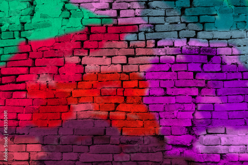 Abstract Colorful brick wall background