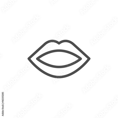 Human mouth line icon