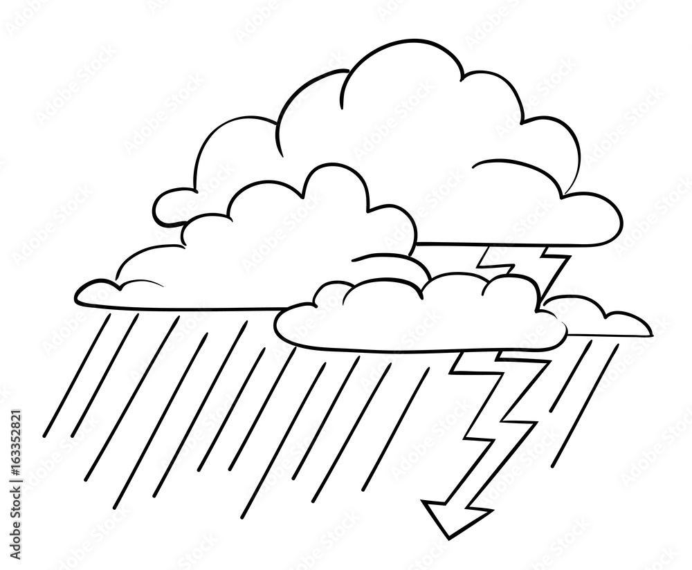 Cartoon image of Storm Icon. Rainstorm symbol. An artistic freehand picture. Cartoon image of Storm Icon. Rainstorm symbol. An artistic freehand picture.