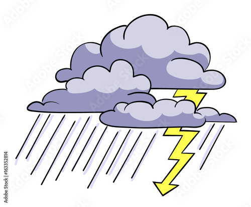 Cartoon image of Storm Icon. Rainstorm symbol. An artistic freehand picture.