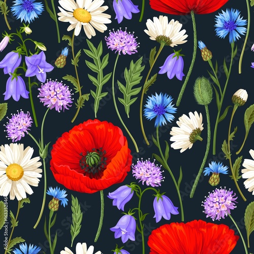Red poppies seamless