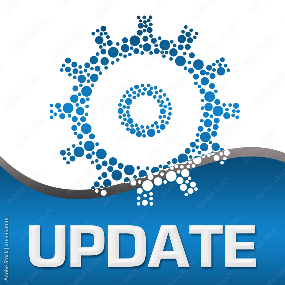 Update Dotted Gear Blue Square Update Dotted Gear Blue Square