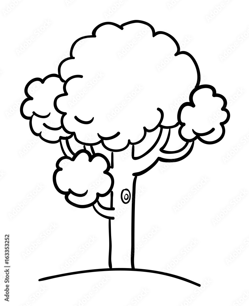 Cartoon image of Tree Icon. Tree symbol. An artistic freehand picture.