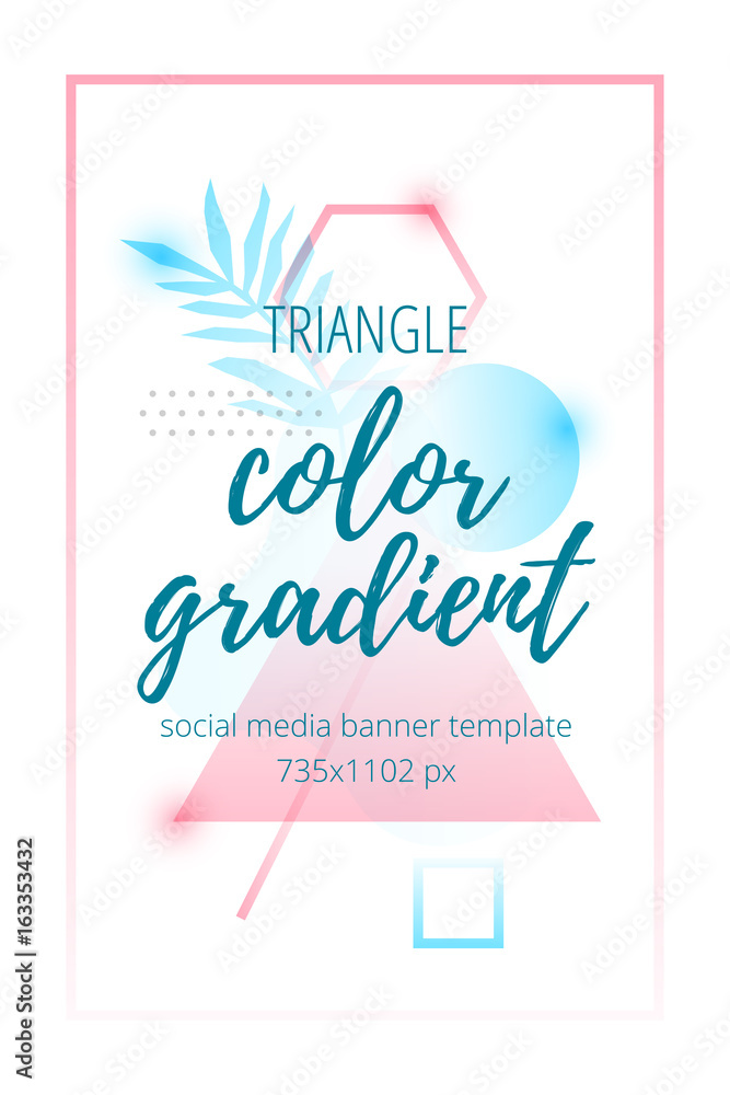 Abstract geometric banner template triangle pin