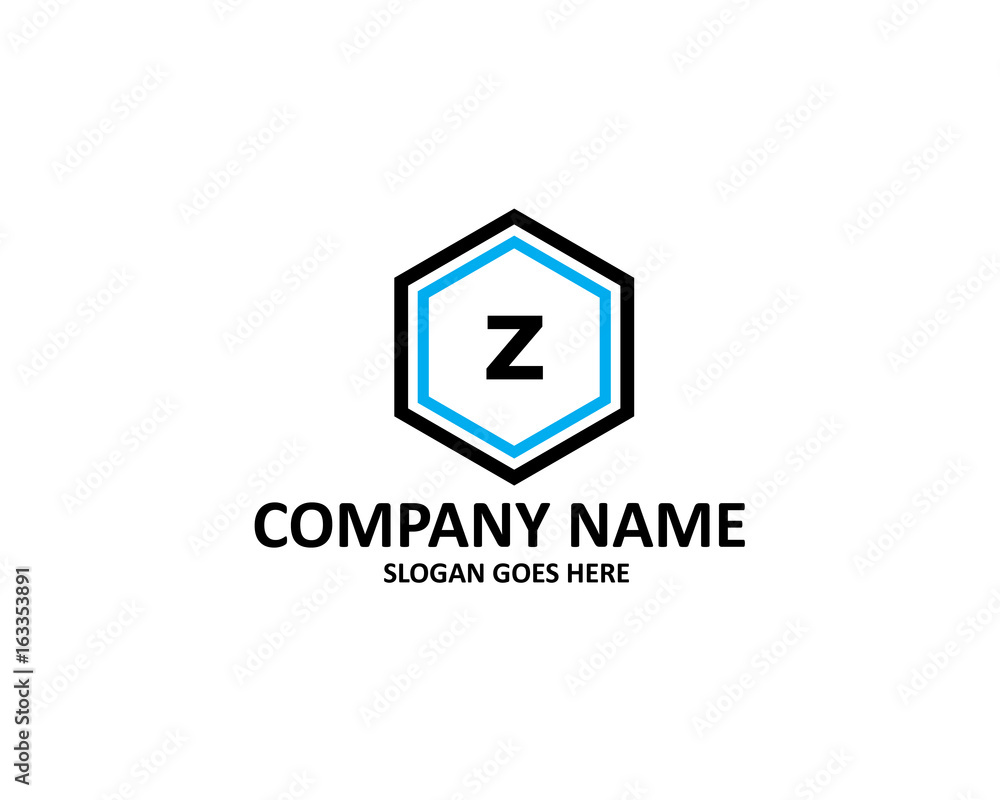 Naklejka premium z letter hexagon logo