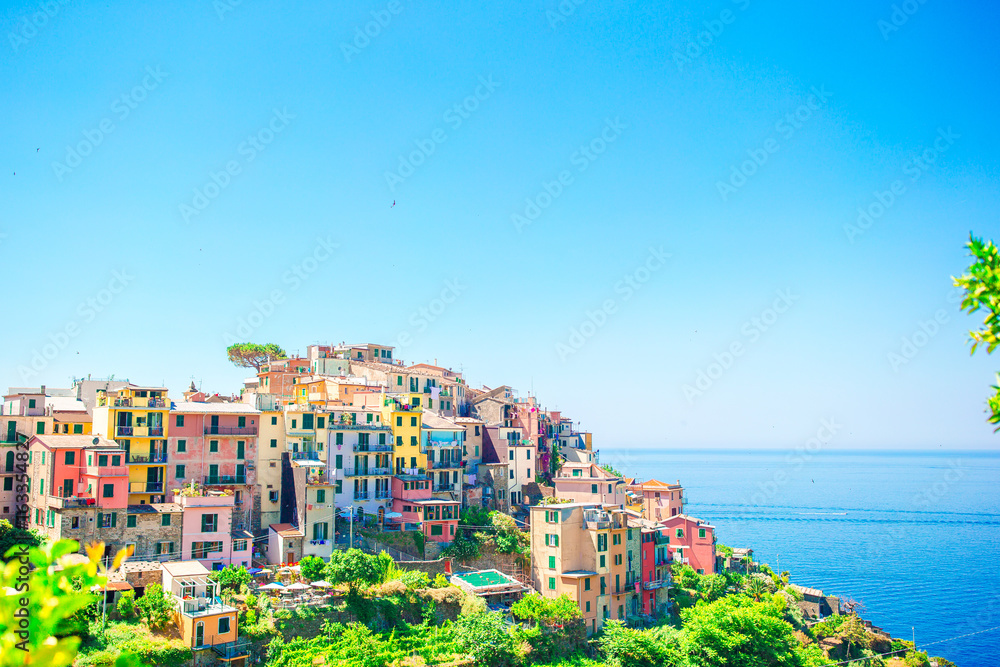 Beautiful amazing village of Corniglia in the Cinque Terre reserve. Liguria region of Italy.