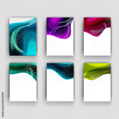 Vector minimal curve liquid spark wave set background with shadow and space for text and message for business artwork, brochure, flyer, cover, template, annual report.