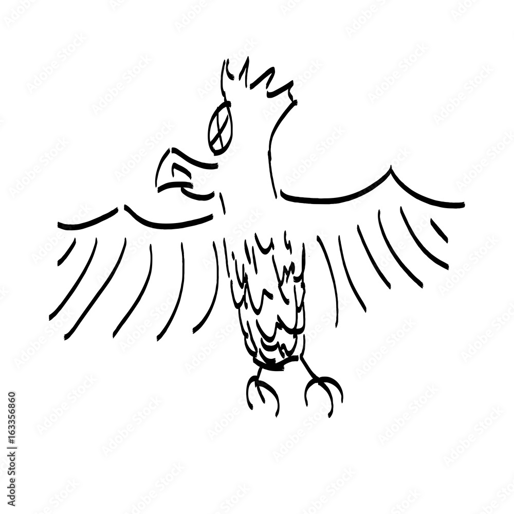 Fototapeta premium Gerupfter Bundesadler Karikatur Simpel