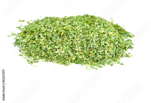 parsley leaves on a white background
