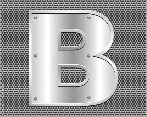 Metal letter B