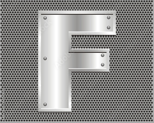 Metal letter F