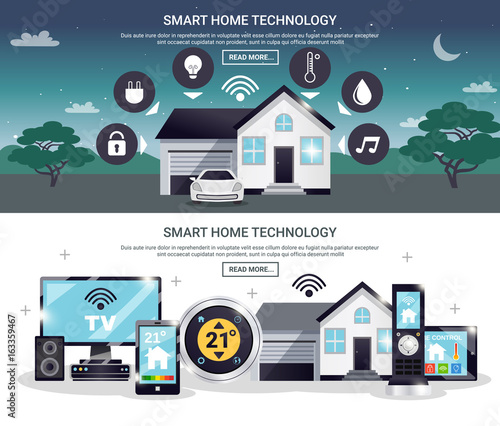 Colored Smart Home Banner Set