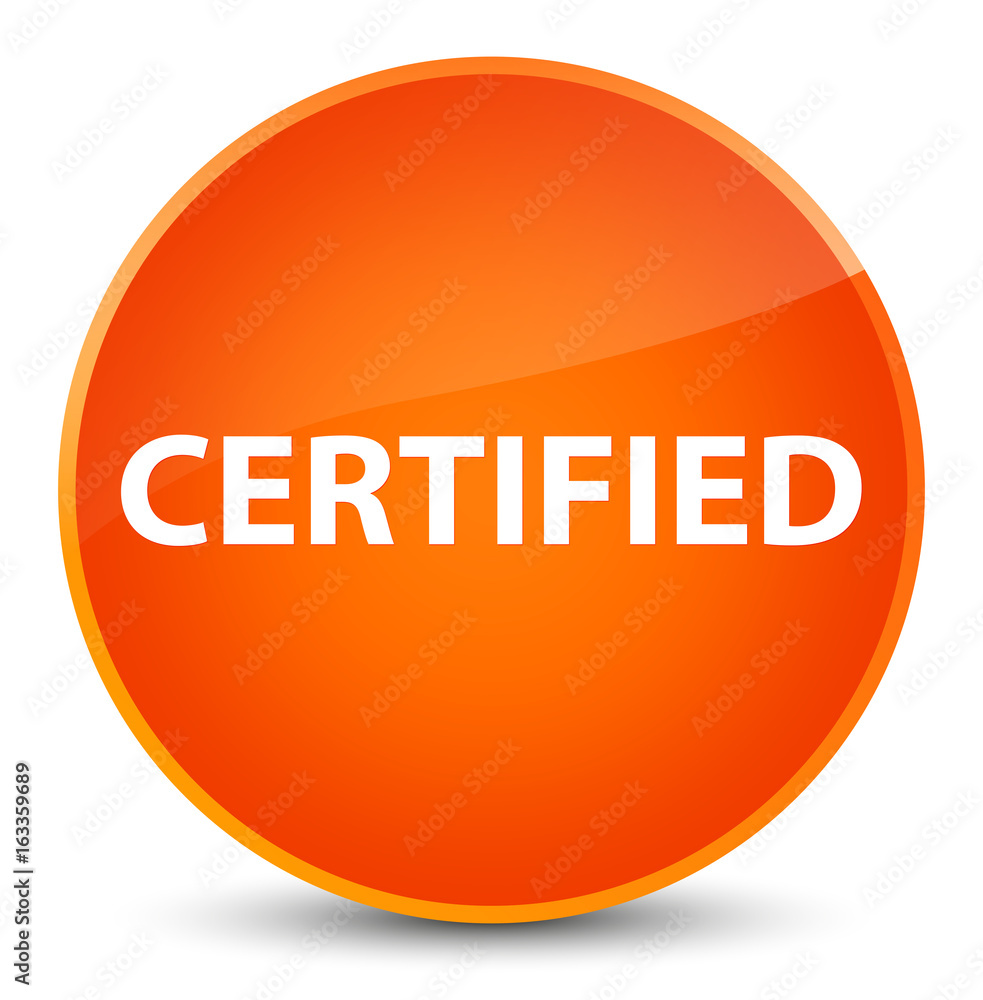 Certified elegant orange round button Certified elegant orange round button