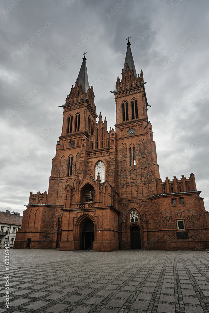 Medieval, Gothic cathedral in Wloclawek in Poland.
