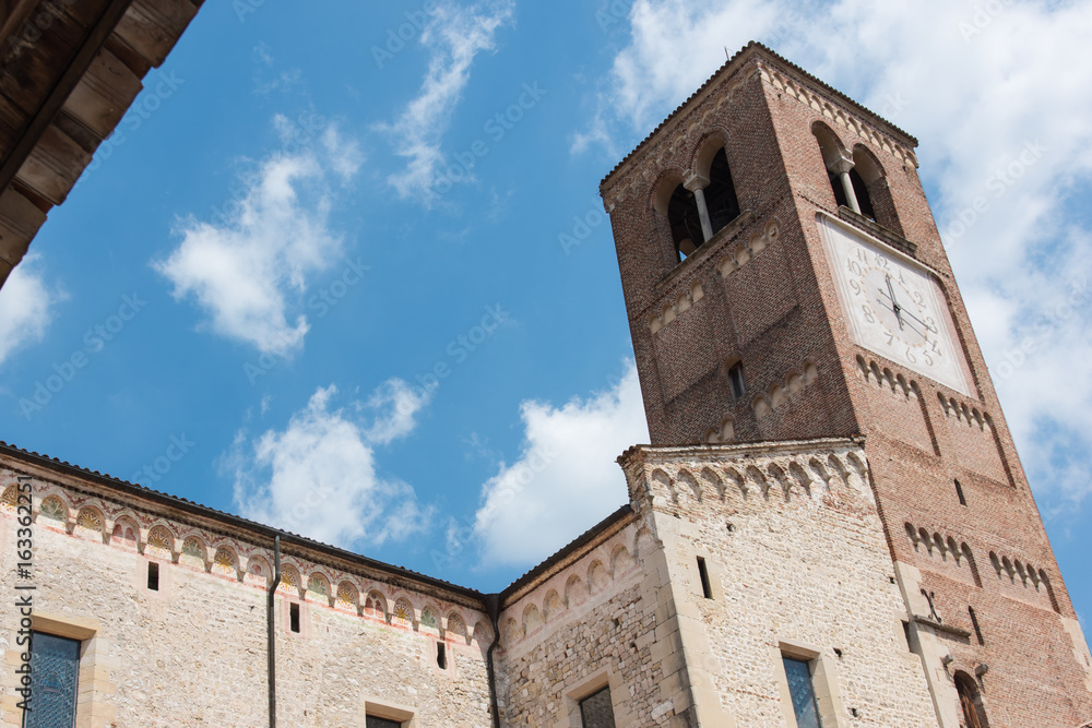 Abbey of Follina. Cloister and works of art.