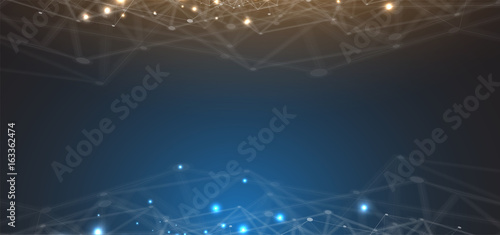 Neural network concept. Connected cells with links. High technology process. Abstract background