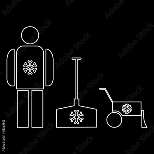 Snow removal   the white path icon .