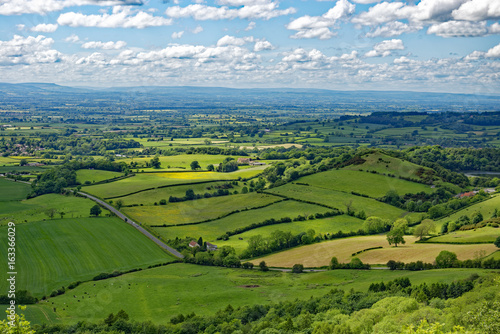Overlook of the Vale of York from Sutton Bank in the Hambleton Hills near Thirsk  North Yorkshire  England